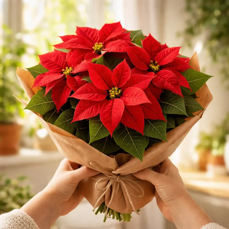Flor de Navidad - roja - imagen 3