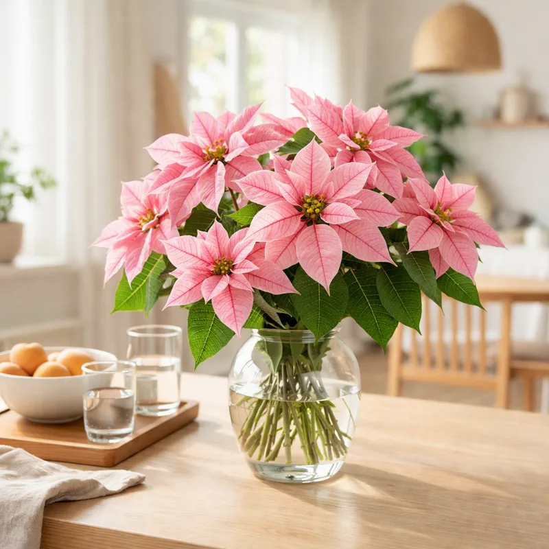 Flor de Pascua - rosa - imagen 2