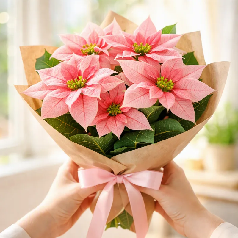 Flor de Pascua - rosa - imagen 3