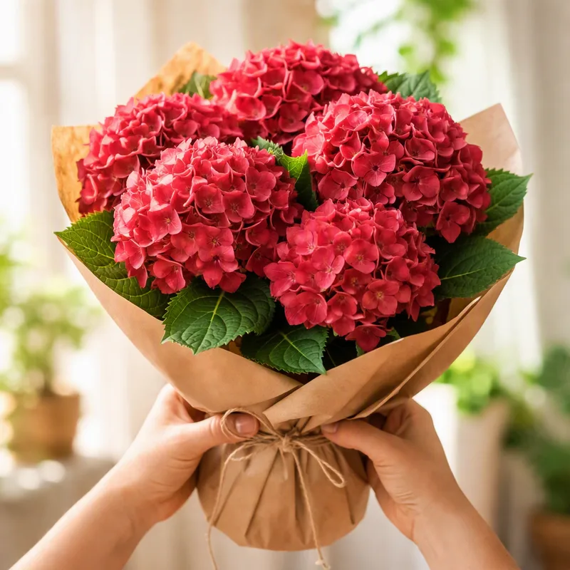 Hortensia roja - imagen 3