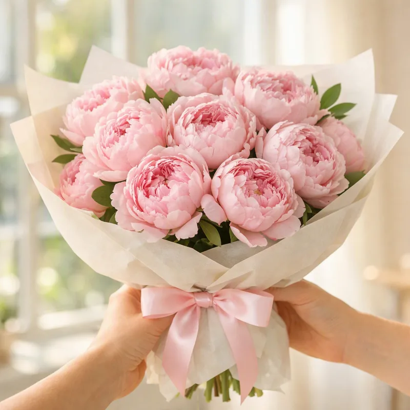 Peonía - rosa - imagen 3