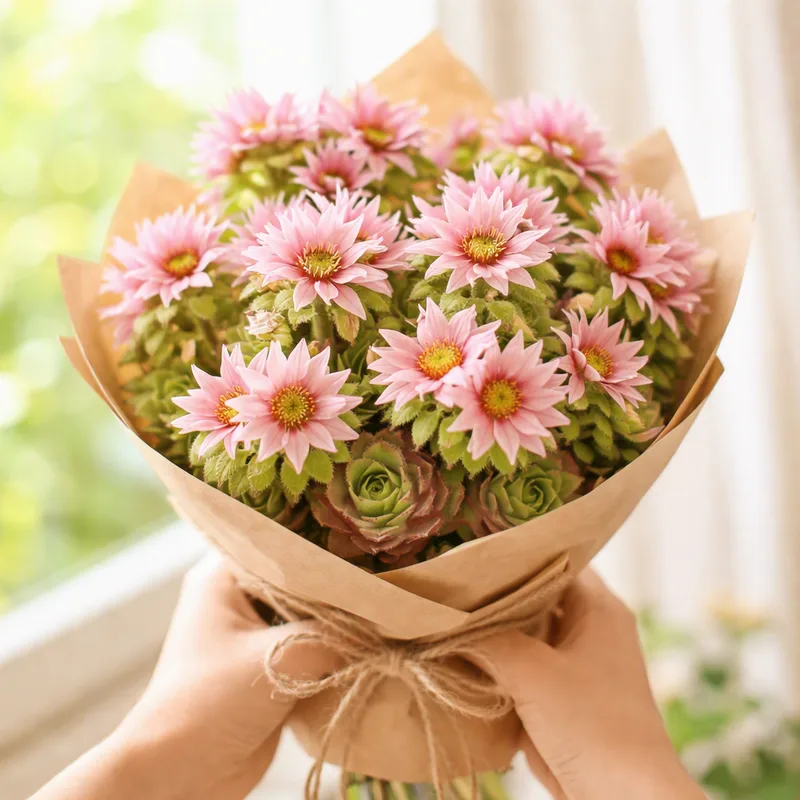 Sempervivo rosa - imagen 3