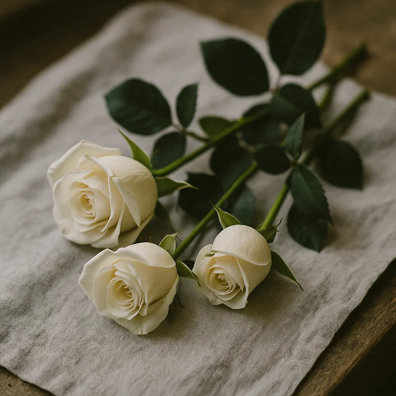 Rosas blancas, símbolo de respeto y serenidad